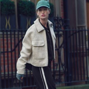 Zara Bouclé Patch Pocket Jacket - Medium